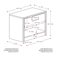 Corliving Newport Bedroom Collection 1-Drawer Nightstand