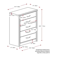 Corliving Newport Bedroom Collection 5-Drawer Dresser