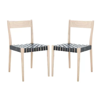 Eluned Dining Chair with Basket Woven Seat - Set of 2