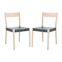 Eluned Dining Chair with Basket Woven Seat - Set of 2