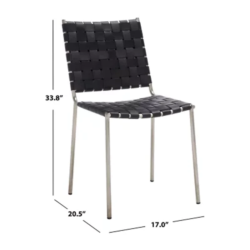 Wesson Leather Basket Woven Dining Chair - Set of 2