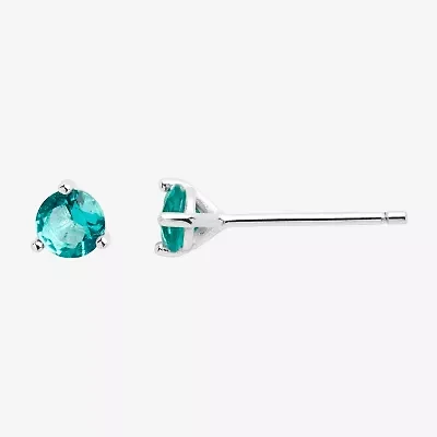 Itsy Bitsy Birthstone Red Crystal Sterling Silver 4.6mm Round Stud Earrings