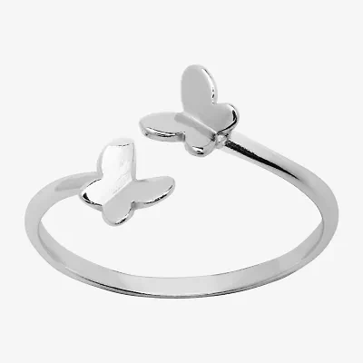 Itsy Bitsy Womens Sterling Silver Butterfly Bypass  Delicate Band