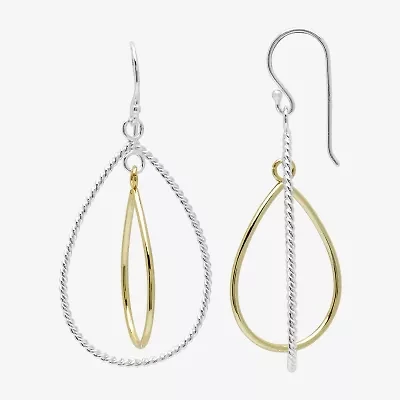 Silver Reflections Orbital Rope Twist Womens Pure Silver Over Brass Hypoallergenic Drop Earrings