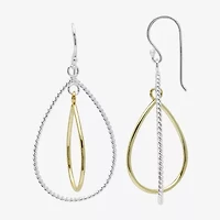 Silver Reflections Orbital Rope Twist Womens Pure Silver Over Brass Hypoallergenic Drop Earrings