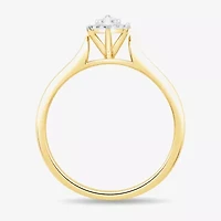 Unisex Adult 3/8 CT. T.W. Natural White Diamond 10K Gold Marquise Halo Side Stone Ring Set