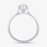 Unisex Adult 3/8 CT. T.W. Natural White Diamond 10K White Gold Marquise Halo Side Stone Ring Set