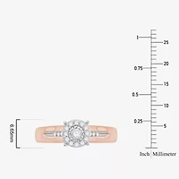 Unisex Adult 1/3 CT. T.W. Natural White Diamond 10K Rose Gold Round Halo Side Stone Ring Set