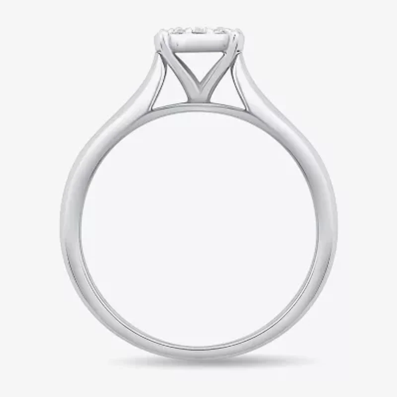 Unisex Adult 1/3 CT. T.W. Natural White Diamond 10K White Gold Round Halo Side Stone Ring Set