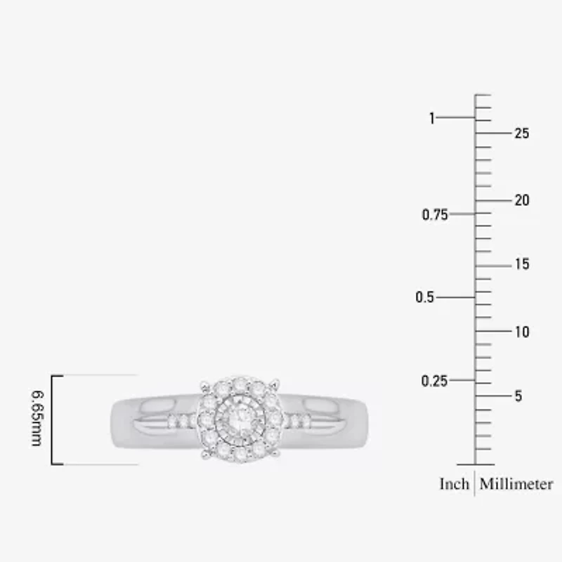 Unisex Adult 1/3 CT. T.W. Natural White Diamond 10K White Gold Round Halo Side Stone Ring Set