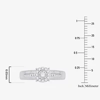 Unisex Adult 1/3 CT. T.W. Natural White Diamond 10K White Gold Round Halo Side Stone Ring Set