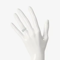 4.40mm Unisex Adult 1/3 CT. T.W. Natural White Diamond 10K White Gold Round Side Stone Wedding Ring Set