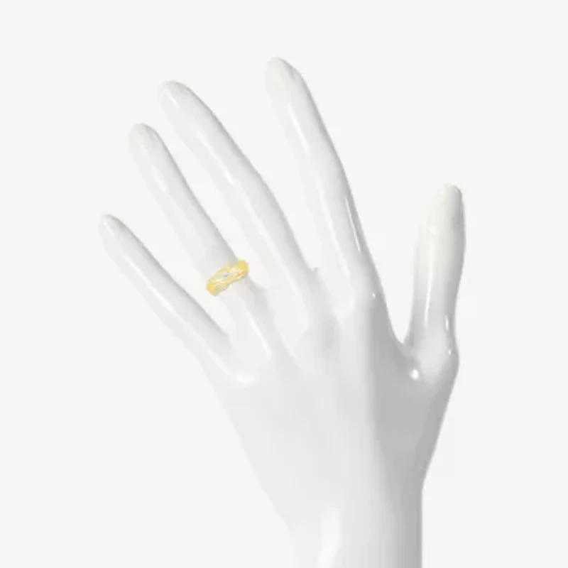 4.80mm Unisex Adult 1/3 CT. T.W. Natural White Diamond 10K Gold Round Side Stone Wedding Ring Set