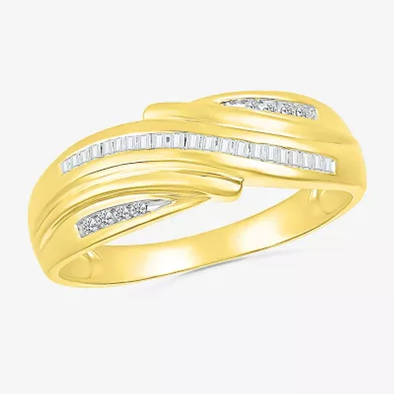 4.80mm Unisex Adult 1/3 CT. T.W. Natural White Diamond 10K Gold Round Side Stone Wedding Ring Set