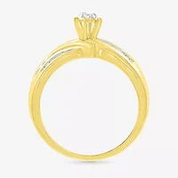 4.80mm Unisex Adult 1/3 CT. T.W. Natural White Diamond 10K Gold Round Side Stone Wedding Ring Set