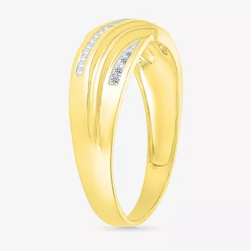 4.80mm Unisex Adult 1/3 CT. T.W. Natural White Diamond 10K Gold Round Side Stone Wedding Ring Set