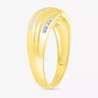 4.80mm Unisex Adult 1/3 CT. T.W. Natural White Diamond 10K Gold Round Side Stone Wedding Ring Set