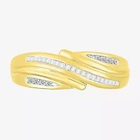 4.80mm Unisex Adult 1/3 CT. T.W. Natural White Diamond 10K Gold Round Side Stone Wedding Ring Set