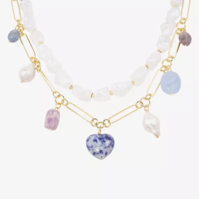 Bijoux Bar Womens Multi Color 20 Inch Strand Necklace