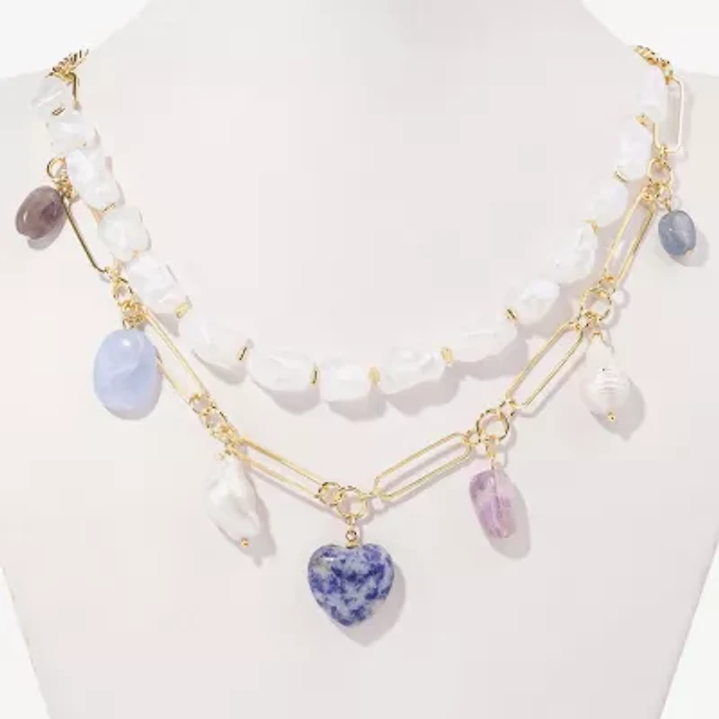 Bijoux Bar Womens Multi Color 20 Inch Strand Necklace