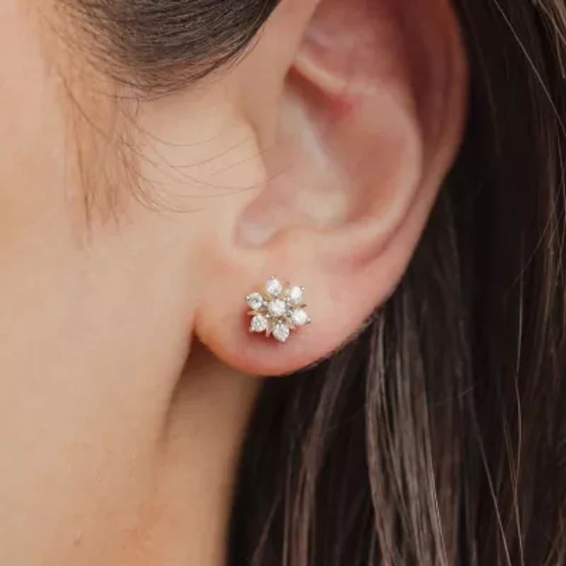 (G/ Si2) 1/2 CT. T.W. Lab Grown White Diamond 10K Gold 9.6mm Stud Earrings