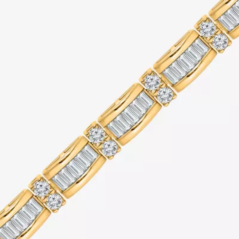 (I / I1) Womens 10K White Gold 7.25 Inch Link Bracelet