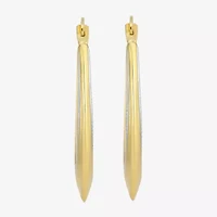 Womens 10K Two Tone Gold 25mm Round Hoop Earrings
