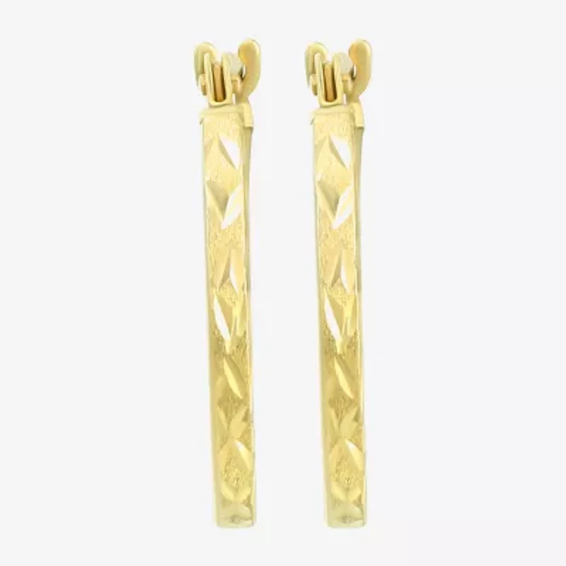 Womens 14K Gold 15mm Hoop Earrings