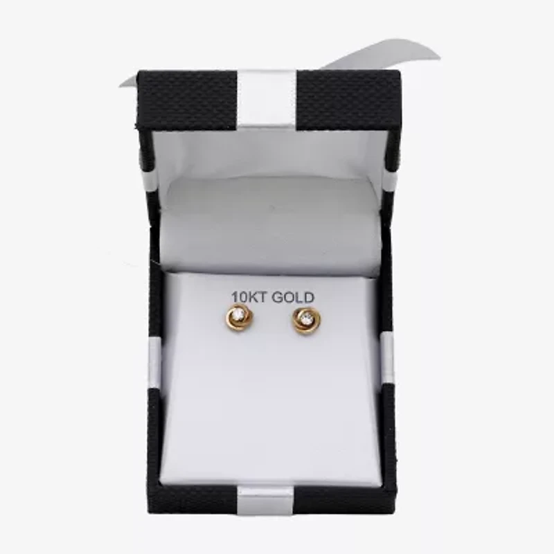 Cubic Zirconia Love Knot Earrings 14K Gold