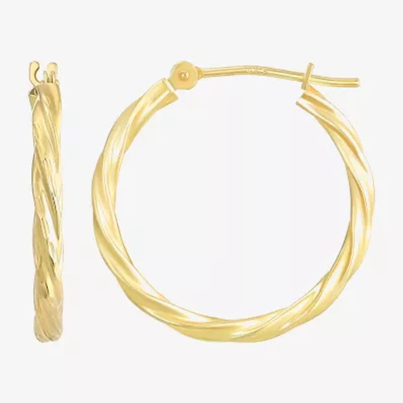 14K Gold Twisted Hoop Earrings