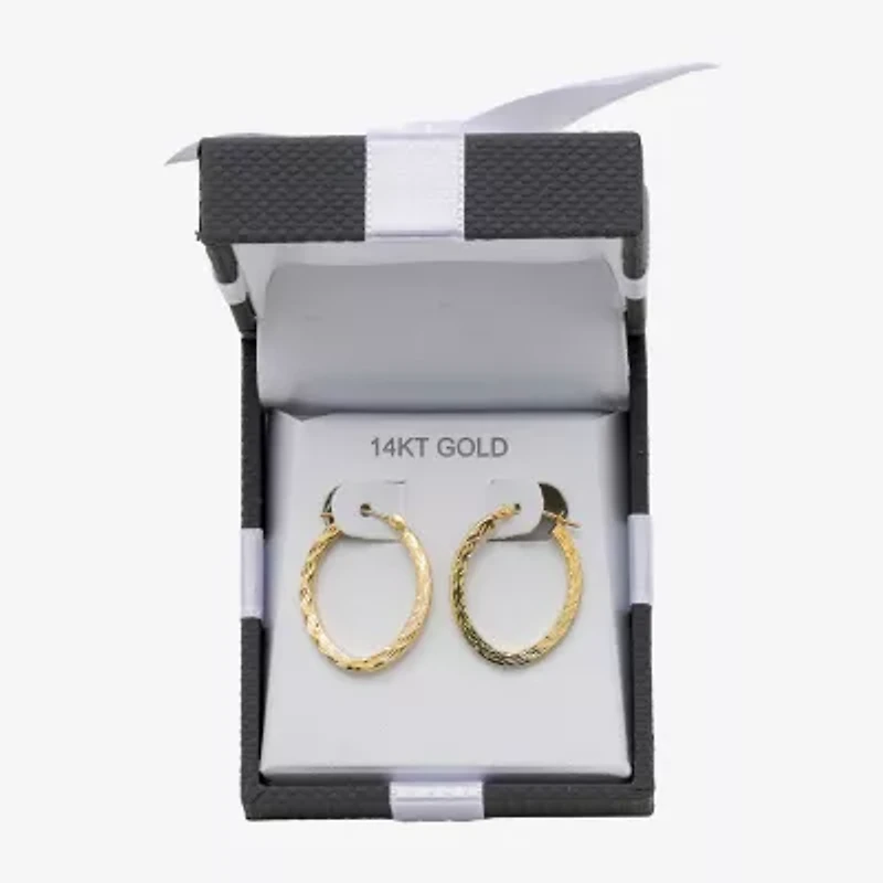 Diamond-Cut 14K Gold 18mm Hoop Earrings  