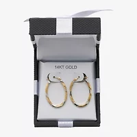 Two-Tone 14K Gold Oval Hoop Earrings