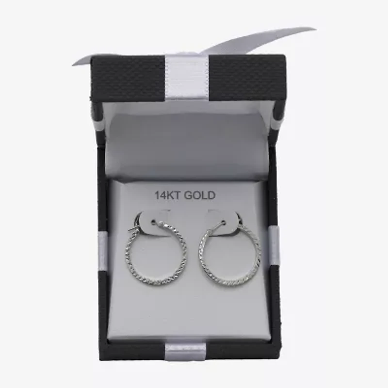 14K Gold Square-Cut Hoop Earrings