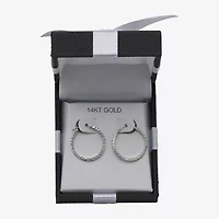 14K Gold Square-Cut Hoop Earrings