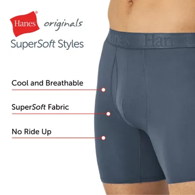 Hanes Originals Supersoft Total Support Pouch Mens 3 Pack Boxer Briefs Uosba3