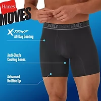 Hanes Moves X-Temp Performance Mens 4 Pack Boxer Briefs Um2bd4