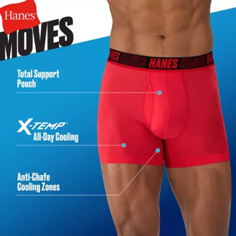 Hanes Moves X-Temp Performance Total Support Pouch Mens 4 Pack Cooling Multi-Pack Trunks Umstc4