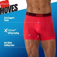 Hanes Moves X-Temp Performance Total Support Pouch Mens 4 Pack Cooling Multi-Pack Trunks Umstc4