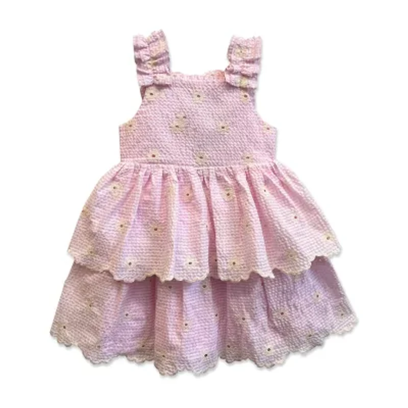 Blueberi Boulevard Baby Girls Eyelet Sleeveless A-Line Dress