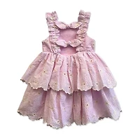 Blueberi Boulevard Baby Girls Eyelet Sleeveless A-Line Dress