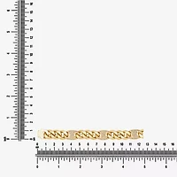 (F, Si2) Mens 14K Gold Over Stainless Steel Stainless Steel 8 1/2 Inch Solid Curb Chain Bracelet