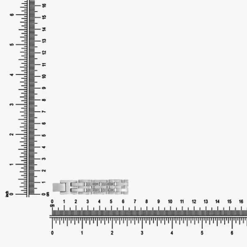 (F, Si2) Mens Stainless Steel Solid 8 1/2 Inch Link Bracelet