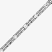 (F, Si2) Mens Stainless Steel Solid 8 1/2 Inch Link Bracelet