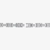 (F, Si2) Mens Stainless Steel Solid 8 1/2 Inch Link Bracelet