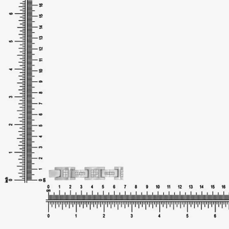 (F, Si2) Mens Stainless Steel Solid 8 1/2 Inch Link Bracelet