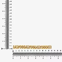 (F,Si2) Mens 14K Gold Over Stainless Steel 24 Inch Curb Chain Necklace