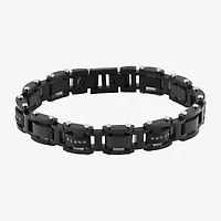 (F / Si2) Mens Stainless Steel Solid 8 1/2 Inch Link Bracelet