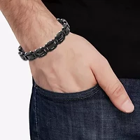 (F / Si2) Mens Stainless Steel Solid 8 1/2 Inch Link Bracelet