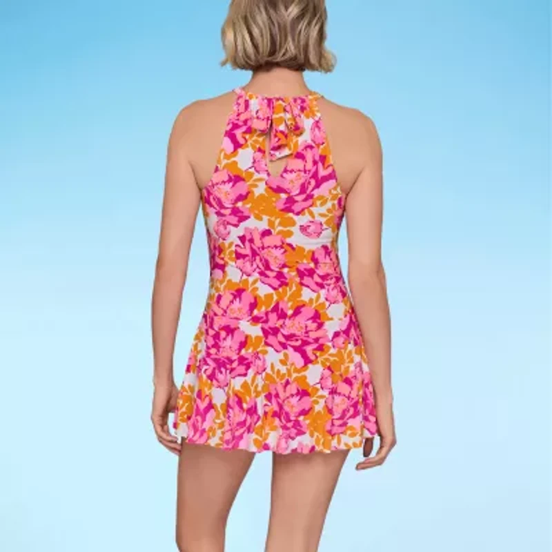 Liz Claiborne Womens Floral Swim Dress