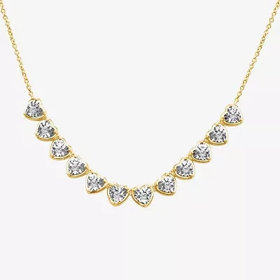 F / Si2) Womens 1/ CT. T.W. Lab Grown White Diamond 14K Gold Over Silver Heart 18 Inch Pendant Necklace